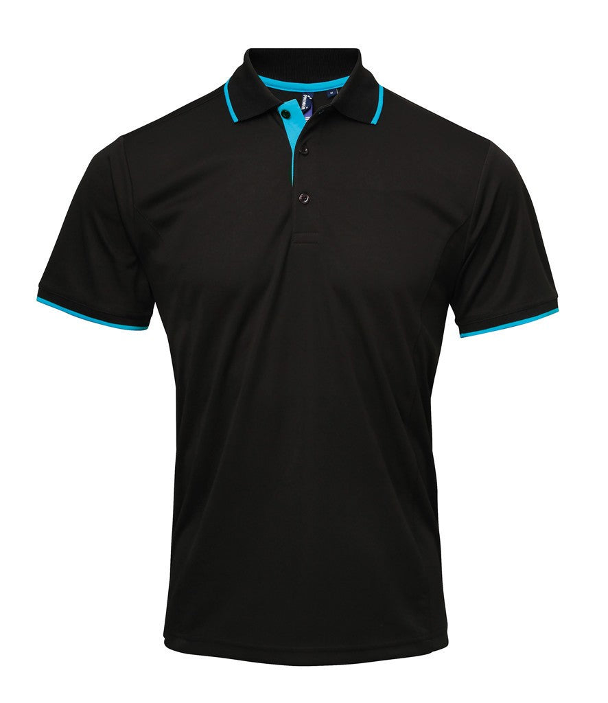 Contrast Coolchecker Polo | BLACK/TURQUOISE