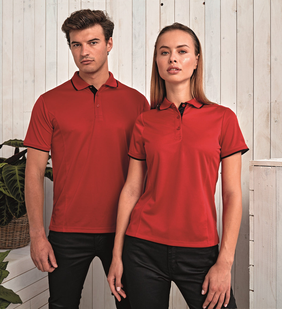 Contrast Coolchecker Polo | BLACK/RED