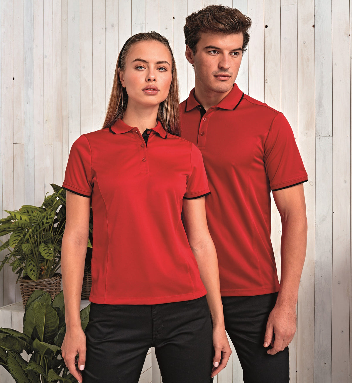 Contrast Coolchecker Polo | RED/BLACK