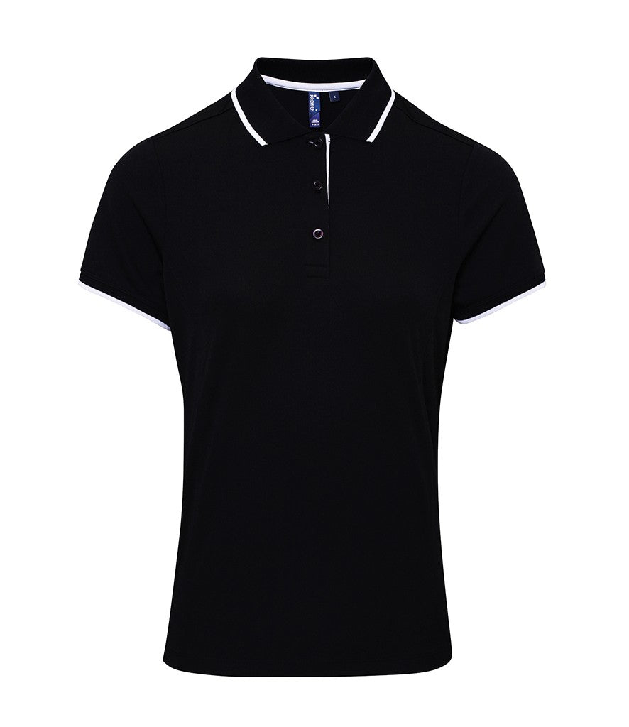 Women's Contrast Coolchecker Polo | BLACK/WHITE