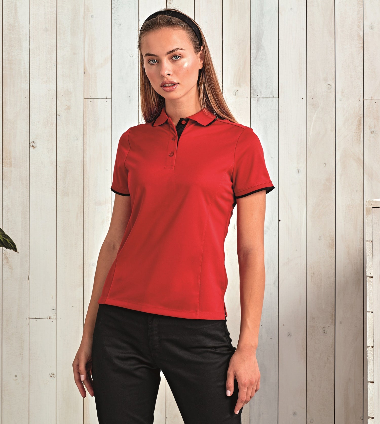 Women's Contrast Coolchecker Polo | BLACK/WHITE