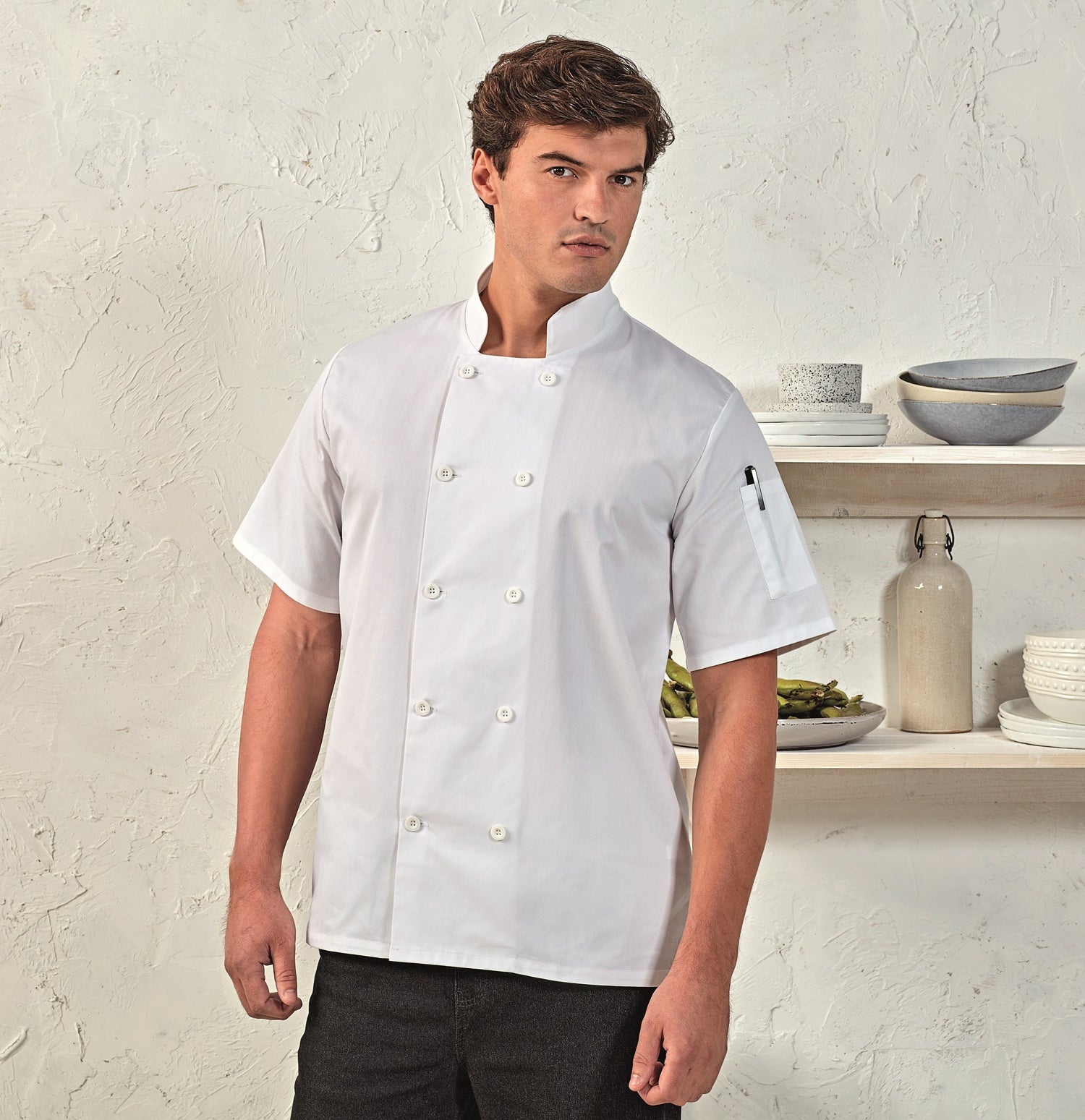 Short Sleeved Chef Jacket | WHITE