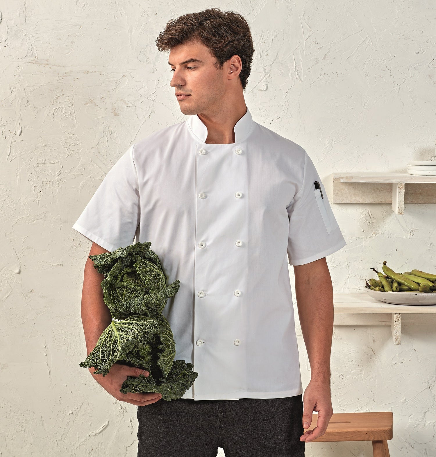 Short Sleeved Chef Jacket | WHITE