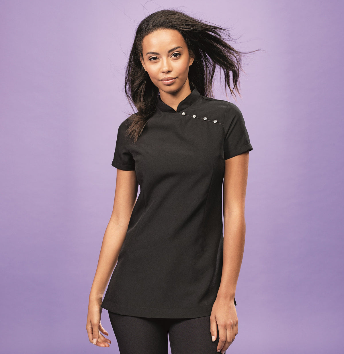 Mika Beauty & Spa Tunic Asymmetric | BLACK