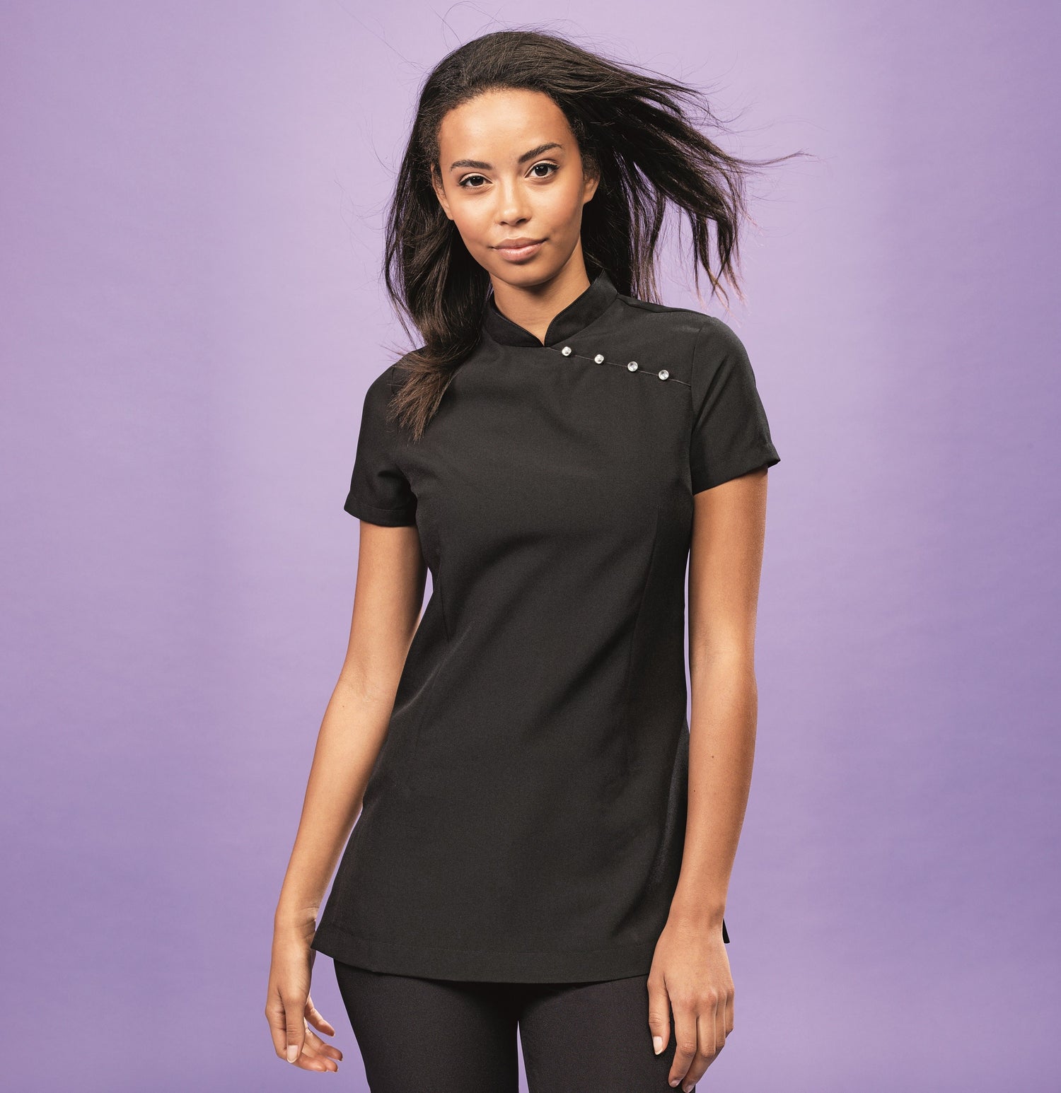Mika Beauty & Spa Tunic Asymmetric | BLACK