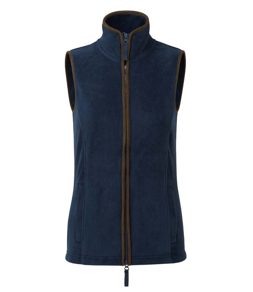 Ladies Artisan Fleece Gilet | NAVY/BROWN