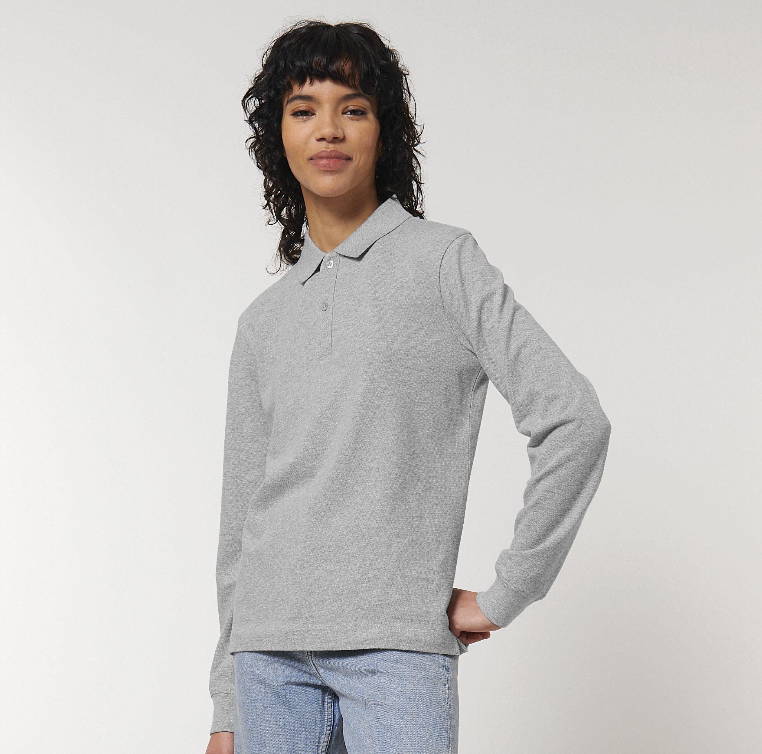 Prepster Long Sleeve Polo | HEATHER GREY
