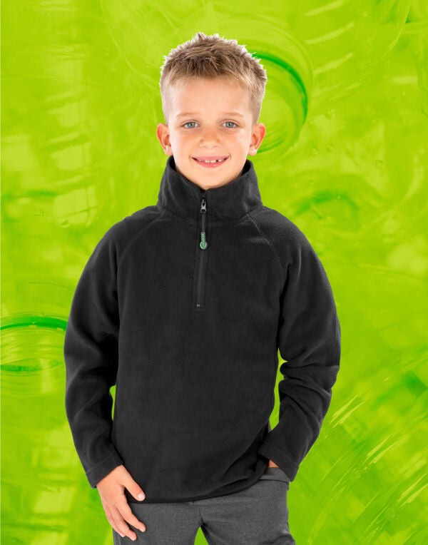 Genuine Recycled Kids Zip Neck Microfleece | GREY