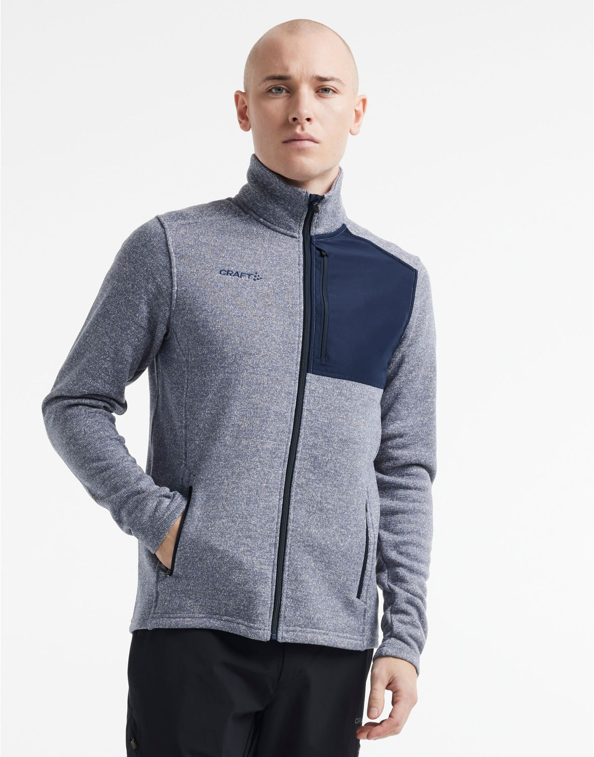 Mens ADV Explore Heavy Fleece Jacket | BLACK MELANGE/BLACK