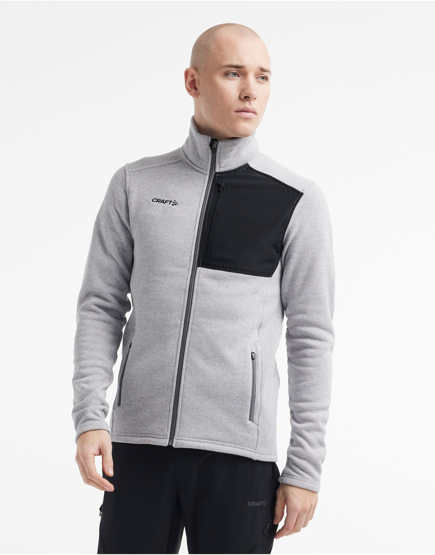 Mens ADV Explore Heavy Fleece Jacket | BLACK MELANGE/BLACK