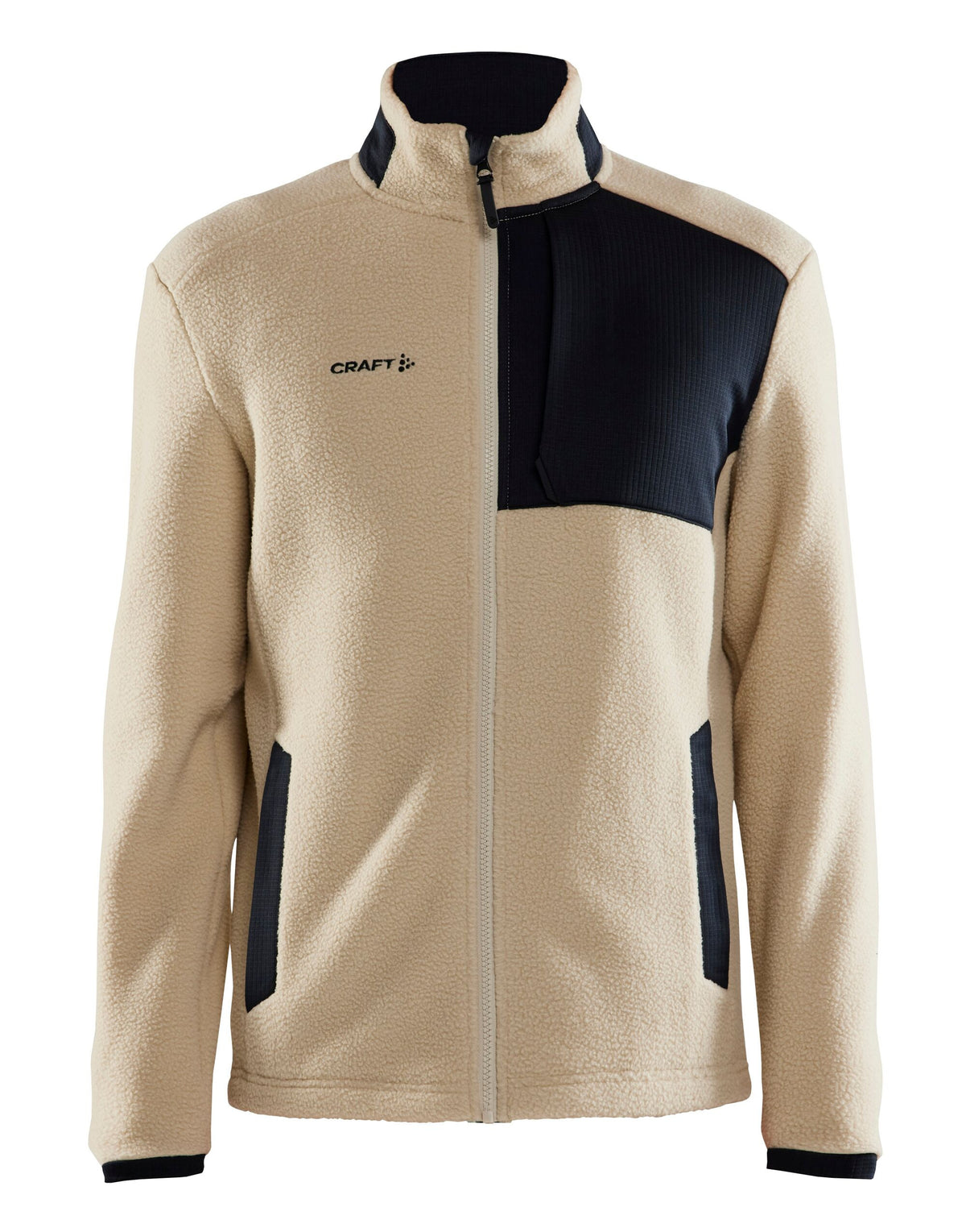 Mens ADV Explore Pile Fleece Jacket | ECRU/BLACK