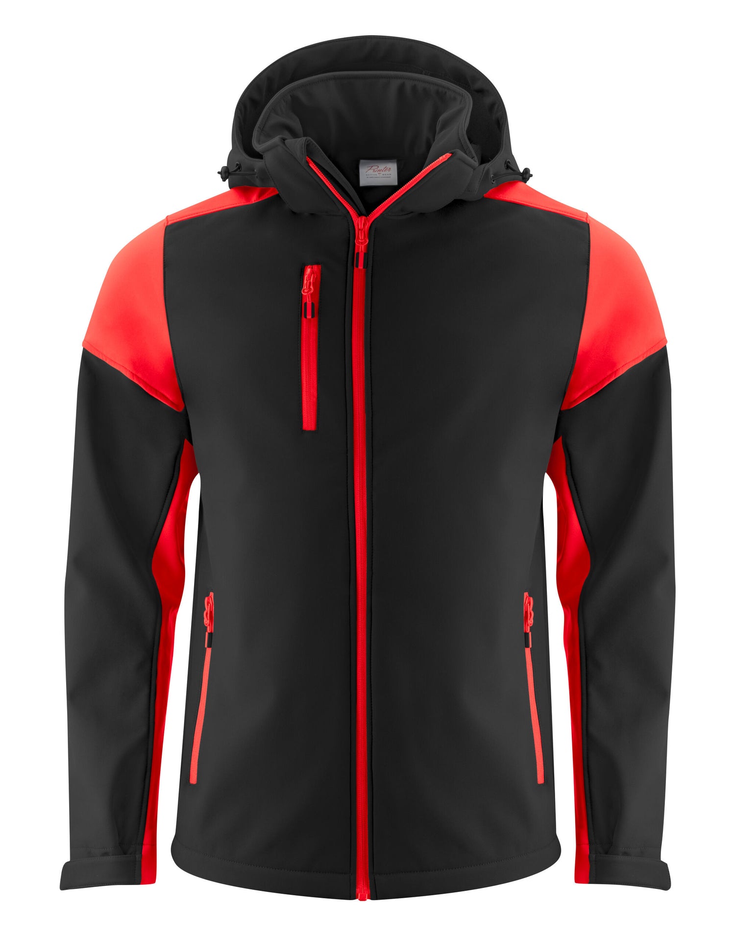 Two Tone Mens Softshell | BLACK/RED