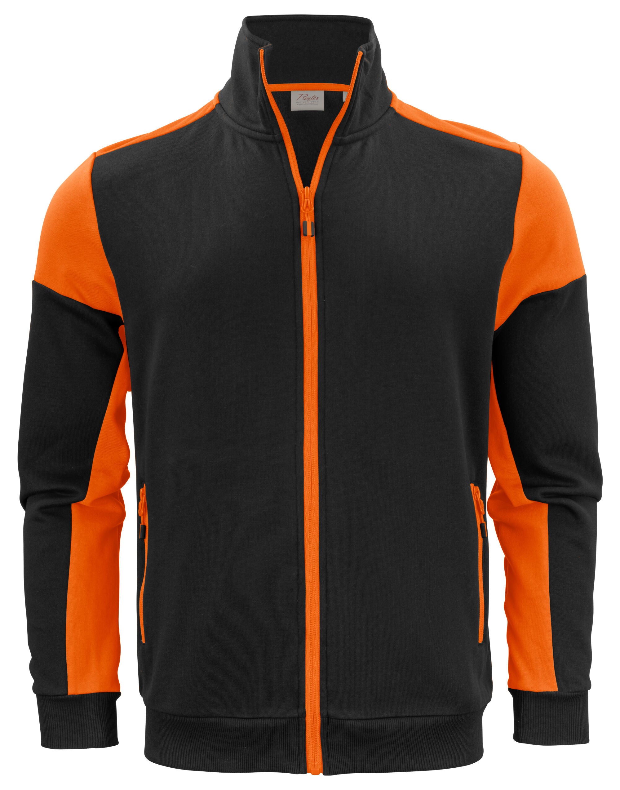 Two Tone Full Zip Sweatshirt | BLACK/ORANGE