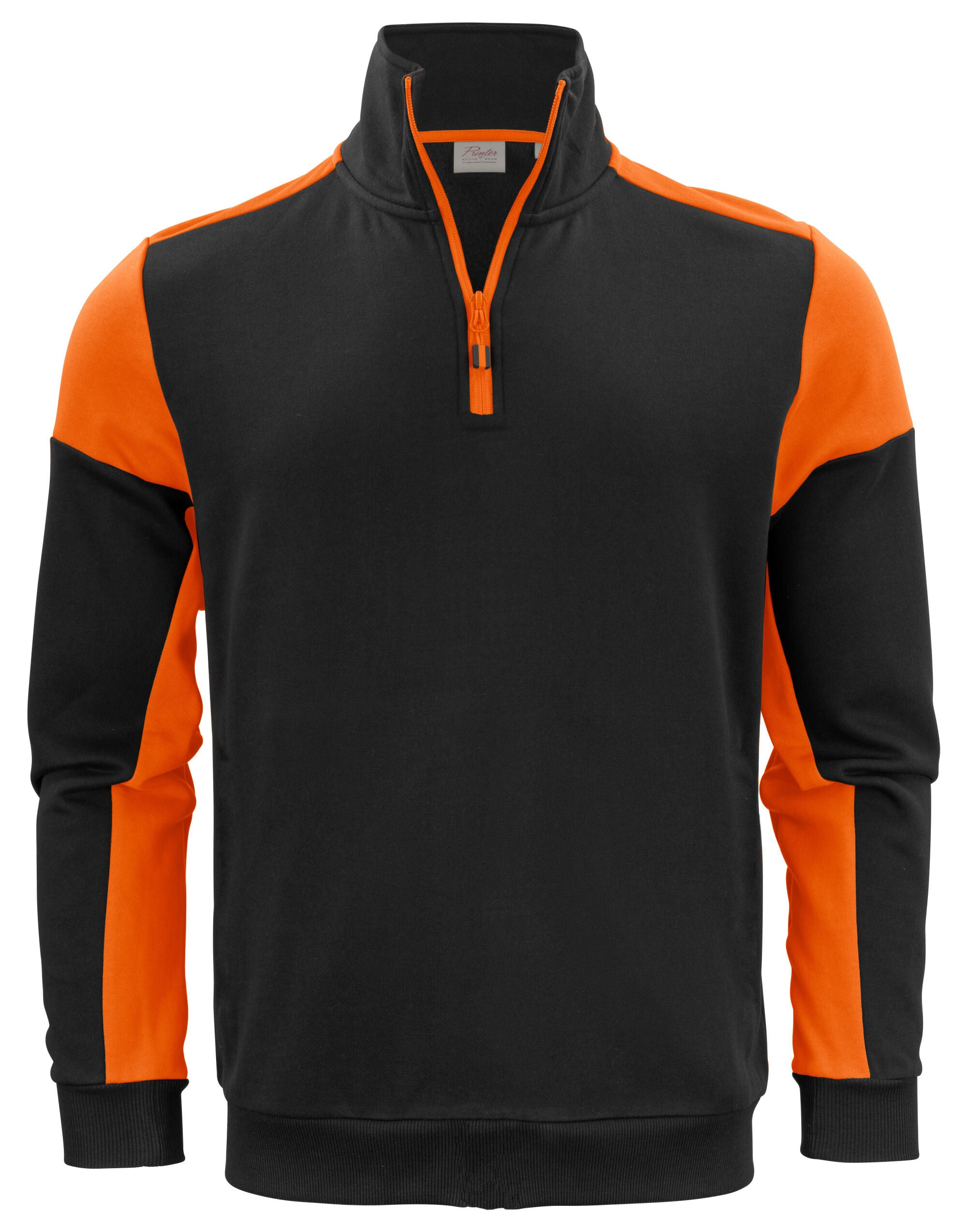 Two Tone Half Zip Sweatshirt | BLACK/ORANGE