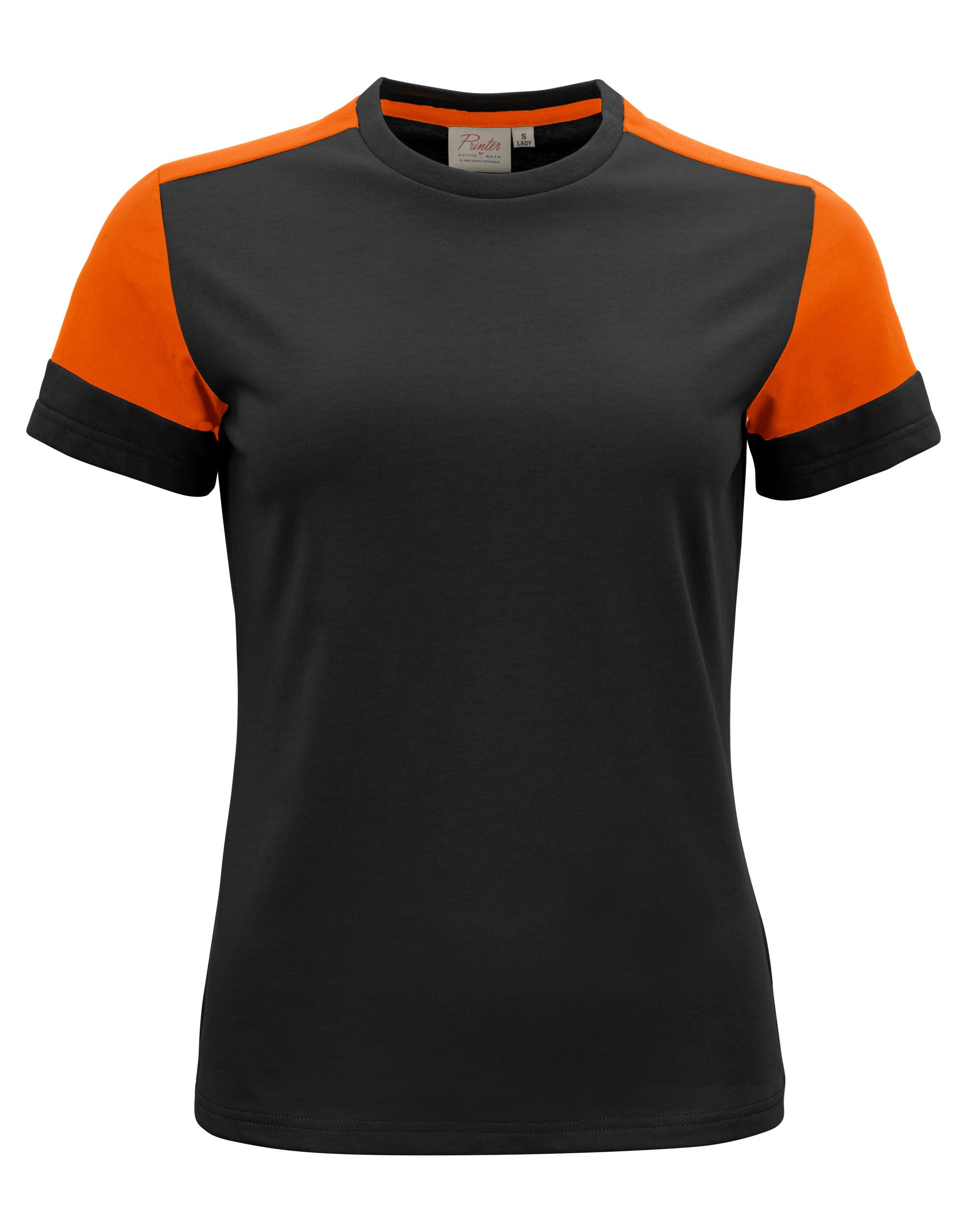 Two Tone Ladies T-shirt | BLACK/ORANGE