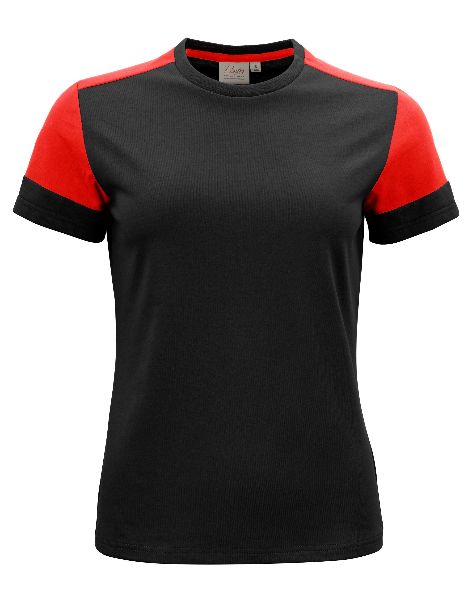 Two Tone Ladies T-shirt | BLACK/RED