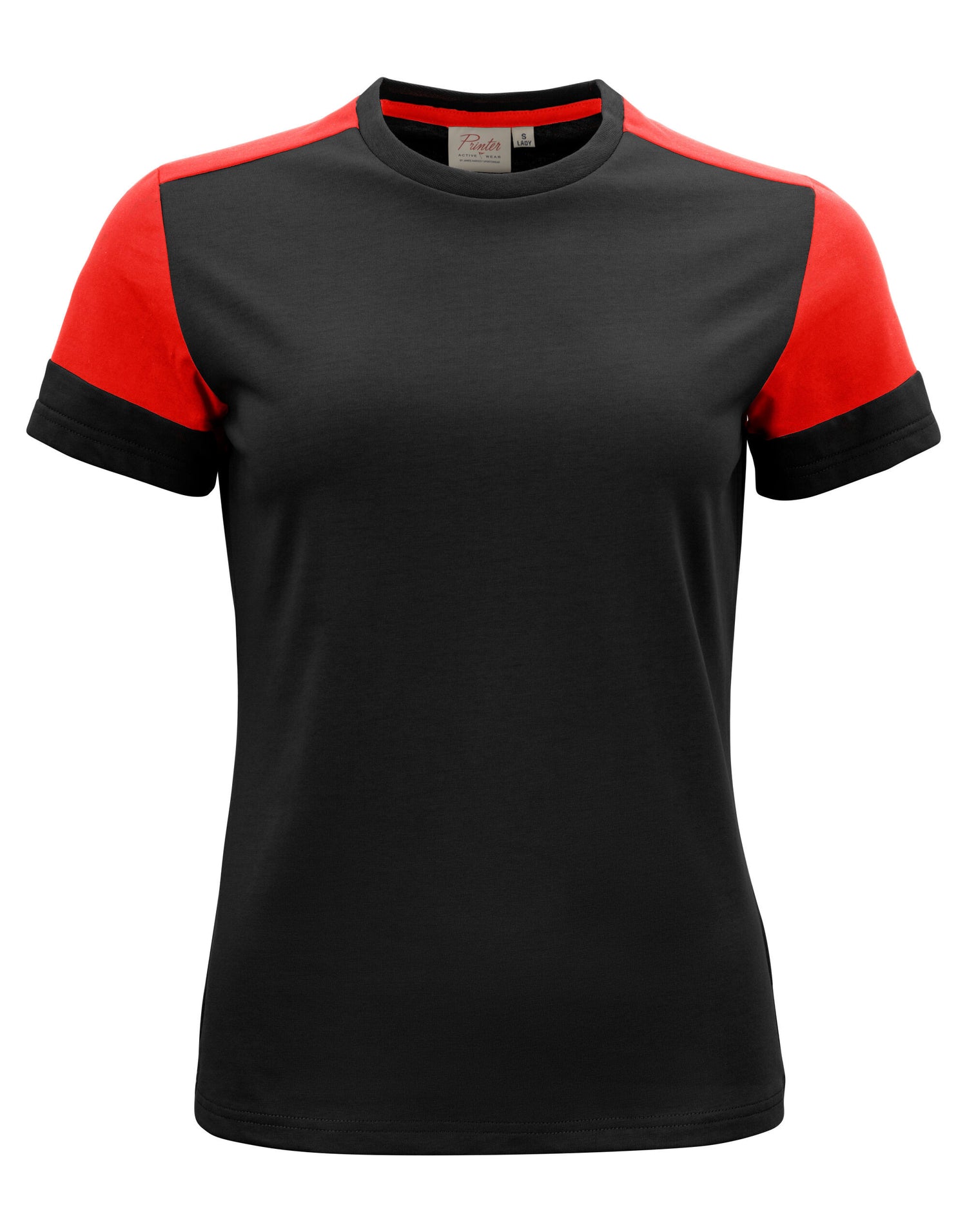 Two Tone Ladies T-shirt | BLACK/RED