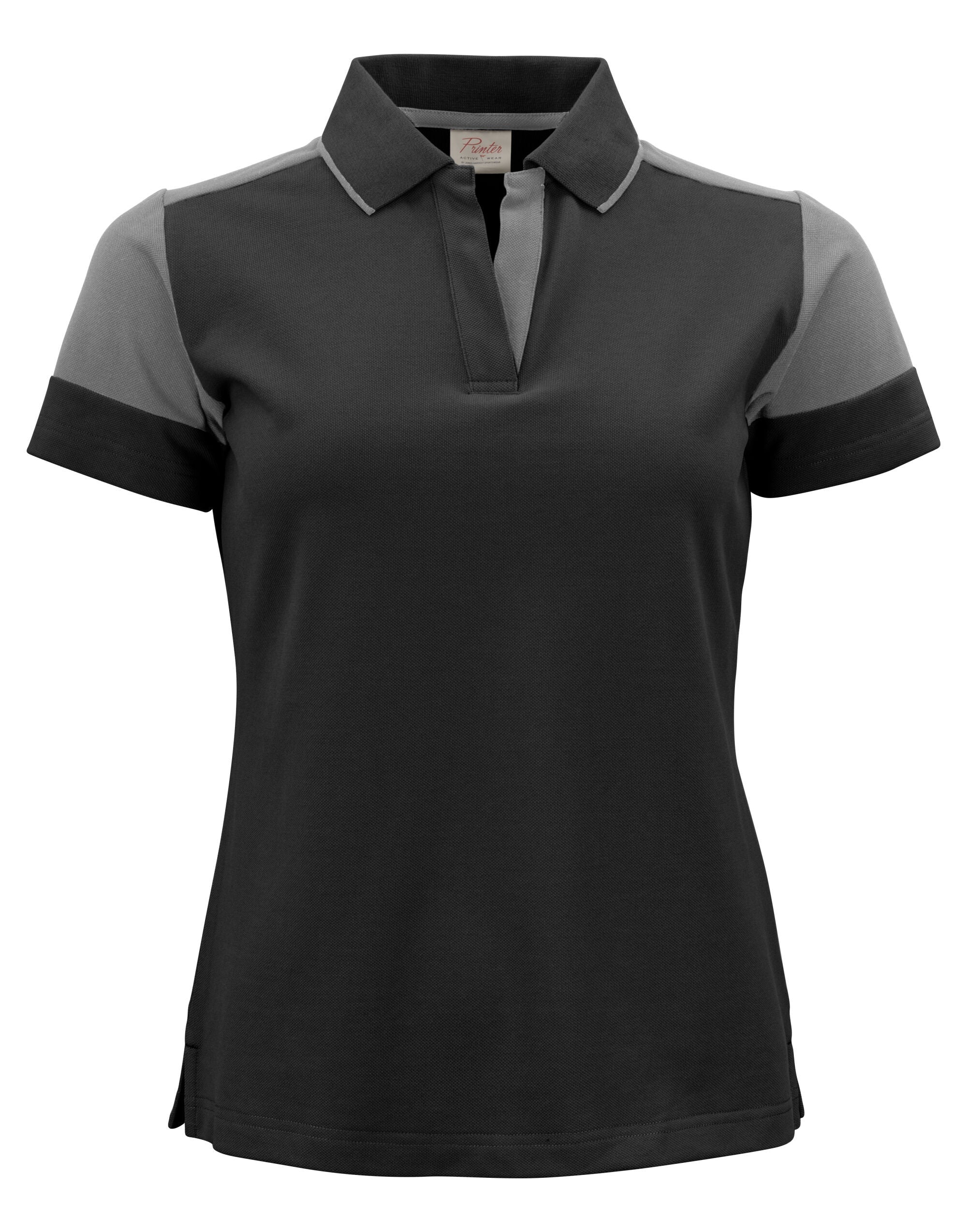 Two Tone Ladies Polo | BLACK/ANTHRACITE