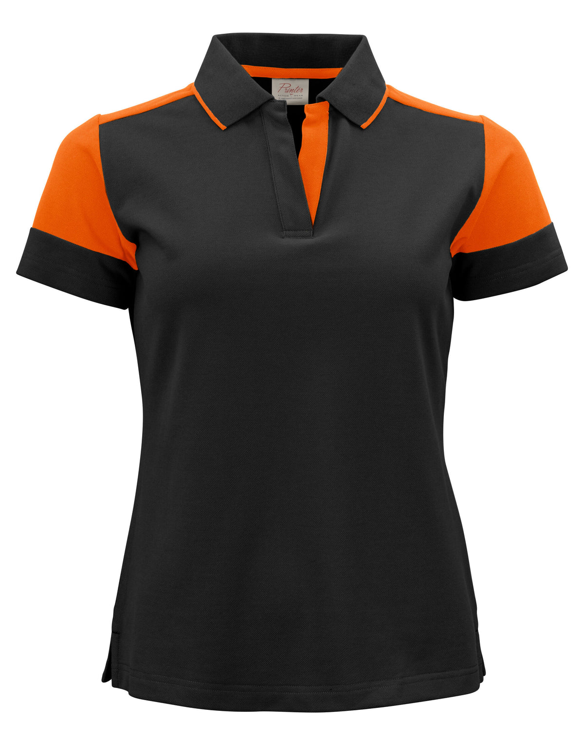 Two Tone Ladies Polo | BLACK/ORANGE