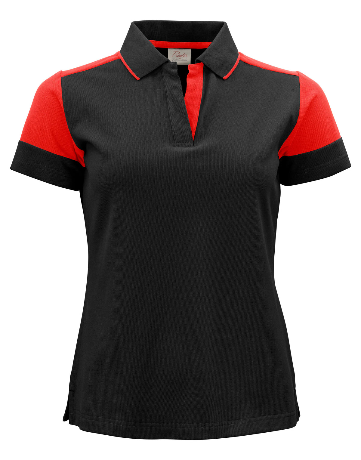Two Tone Ladies Polo | BLACK/RED