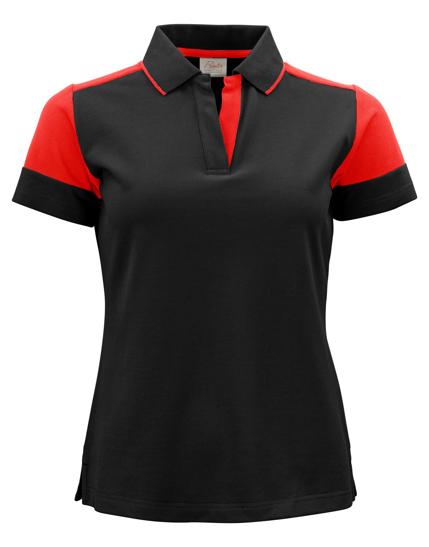 Two Tone Ladies Polo | BLACK/RED