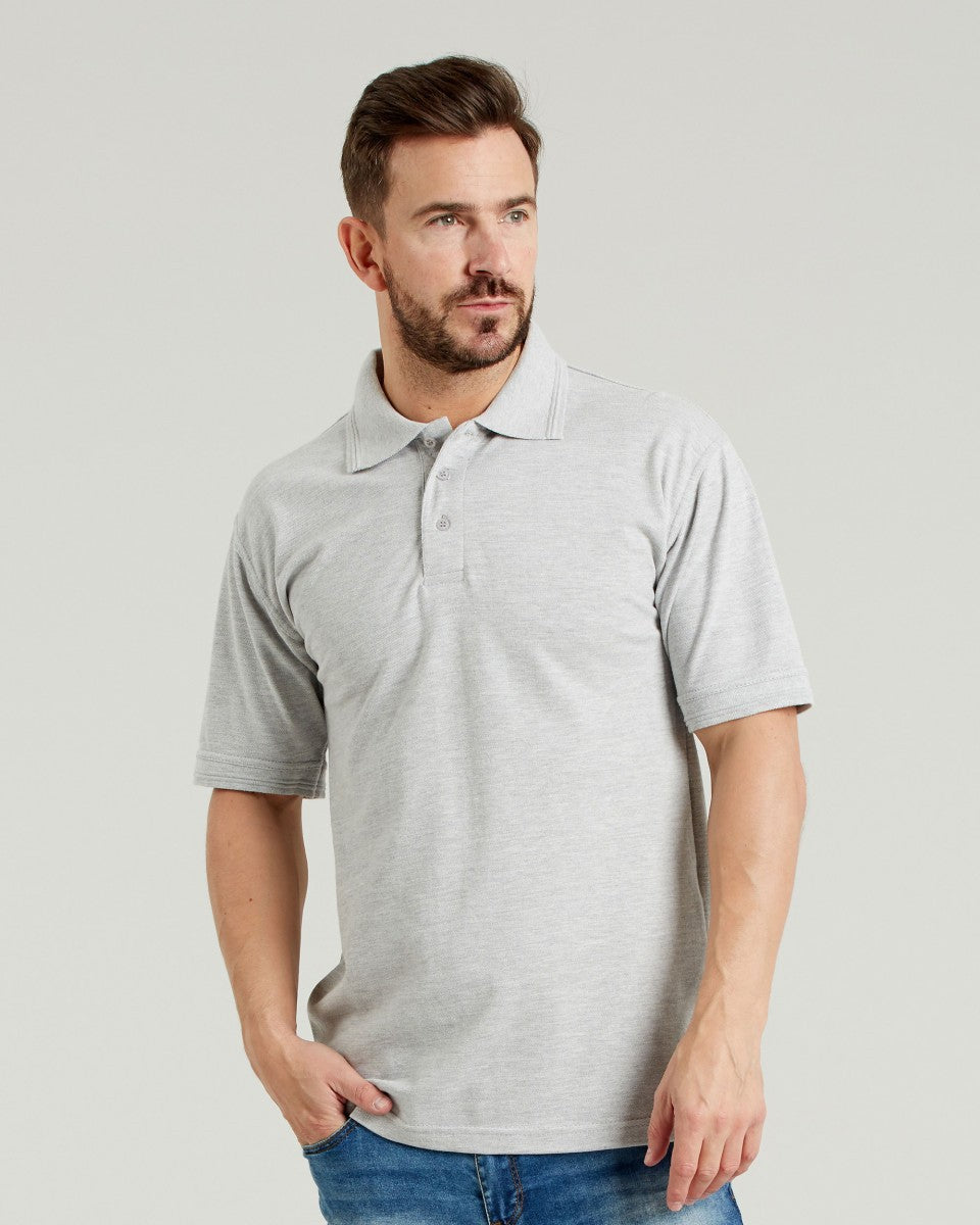 50/50 Heavyweight Piqué Polo | HEATHER GREY