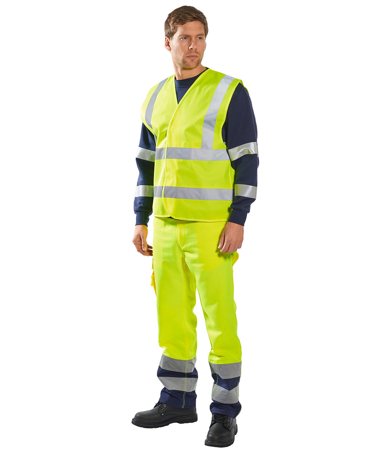 Hi-vis Two-Band-And-Brace Vest | YELLOW