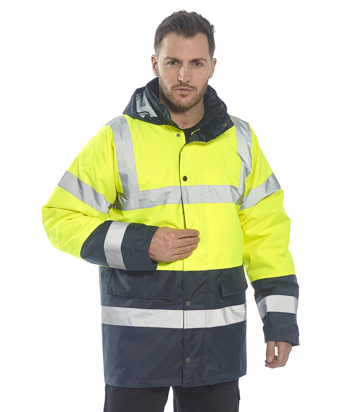 Hi Vis Traffic Jacket | ORANGE/NAVY