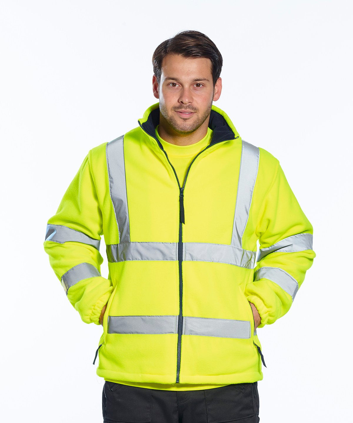 Hi Vis Mesh Lined Fleece | ORANGE/NAVY