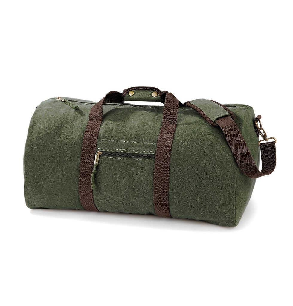 Vintage Canvas Holdall | VINTAGE MILITARY GREEN