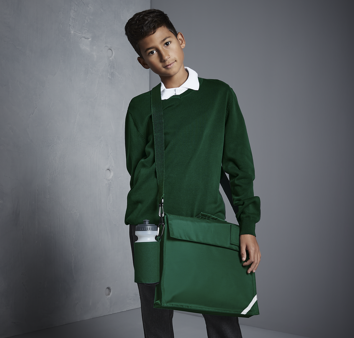 Junior Book Bag With Strap | BOTTLE GREEN