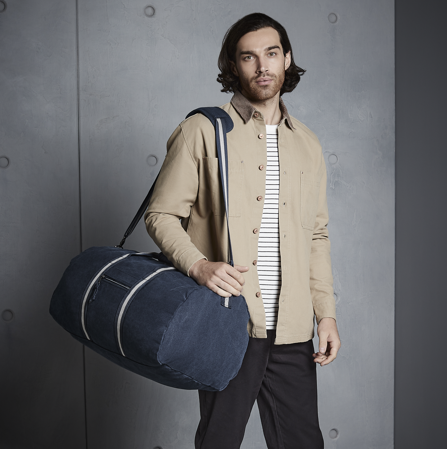 Vintage Canvas Holdall | VINTAGE LIGHT GREY