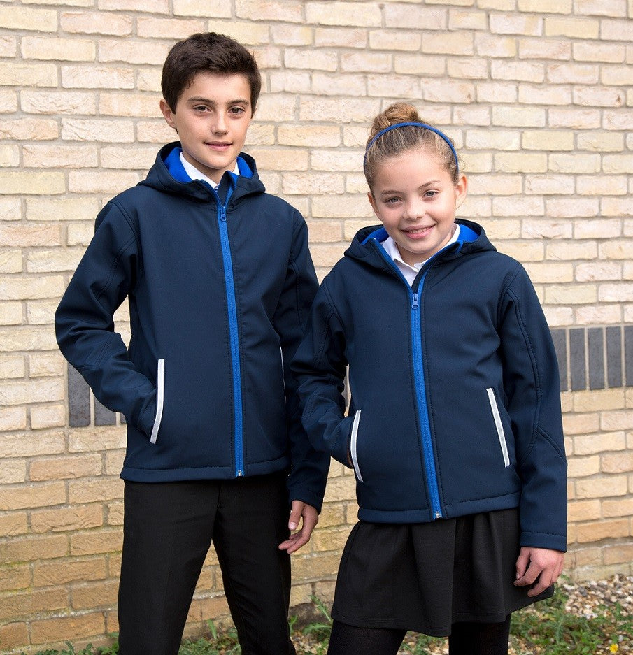 Core Junior TX Performance Hooded Softshell Jacket | NAVY/ROYAL