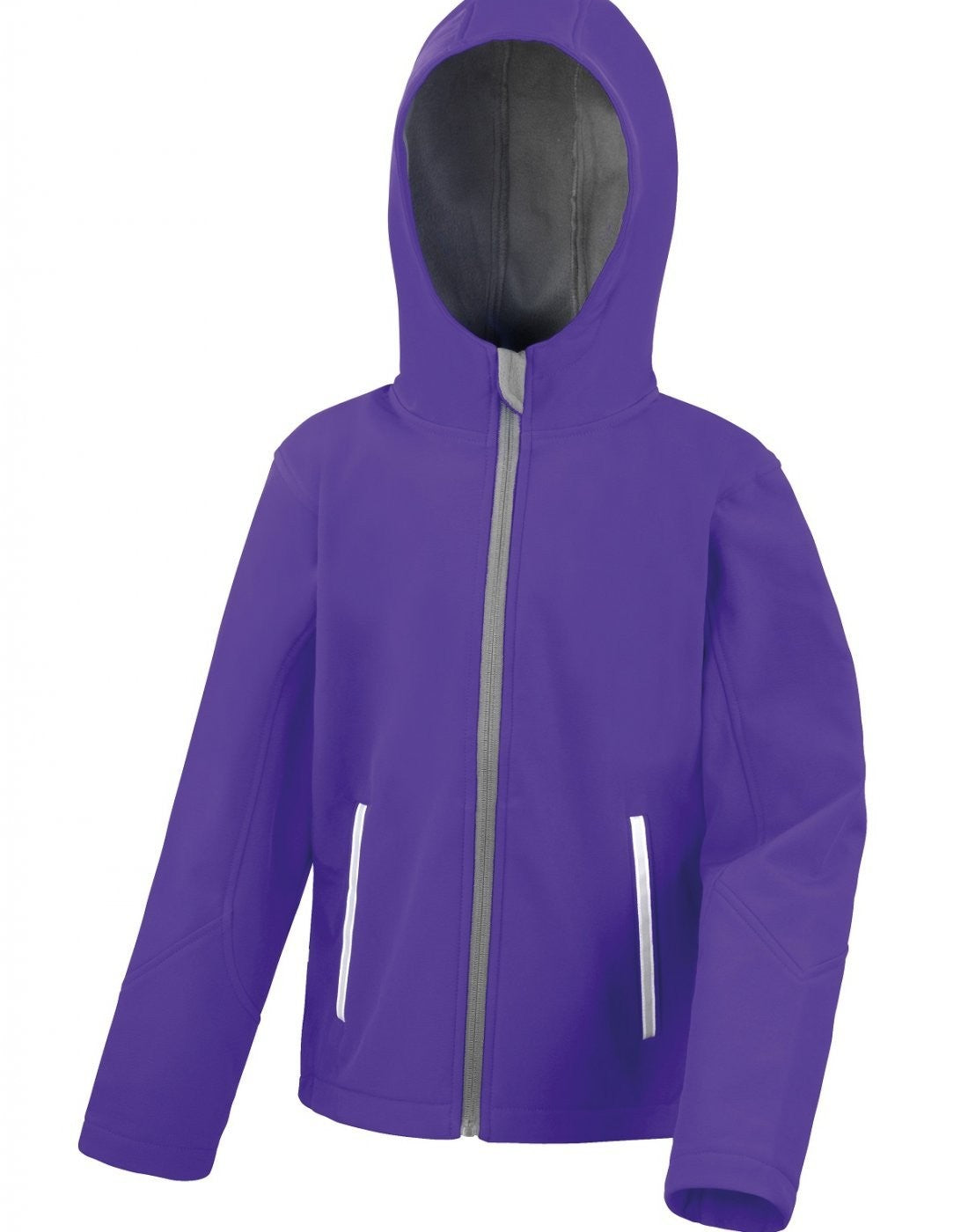 Core Junior TX Performance Hooded Softshell Jacket | PURPLE/GREY