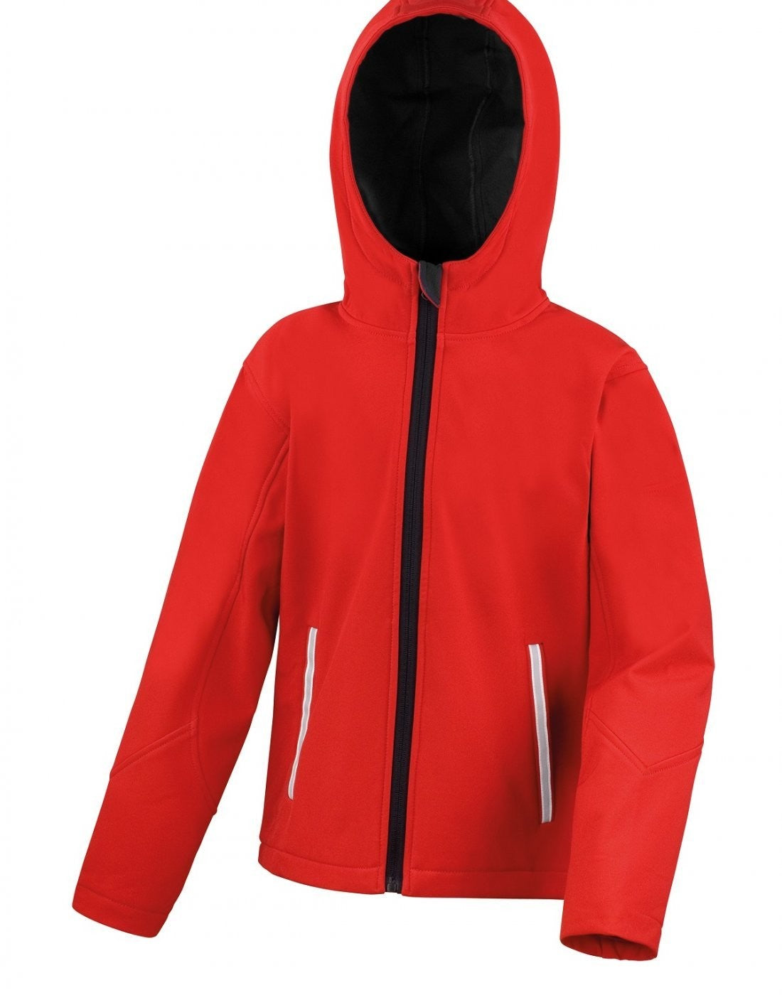 Core Junior TX Performance Hooded Softshell Jacket | RED/BLACK