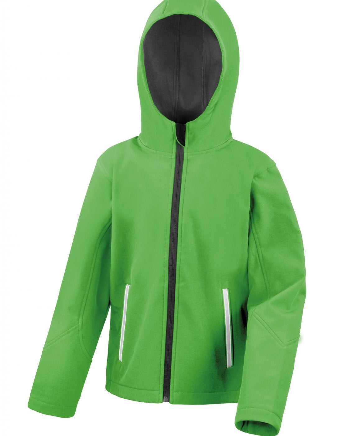 Core Junior TX Performance Hooded Softshell Jacket | VIVID GREEN/BLACK