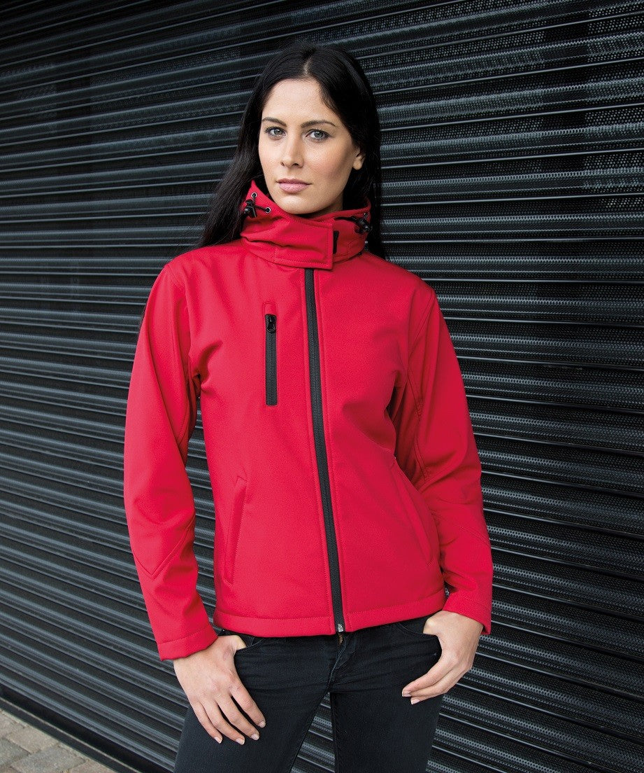 Women's Core Tx Performance Hooded Softshell Jacket | BLACK/GREY