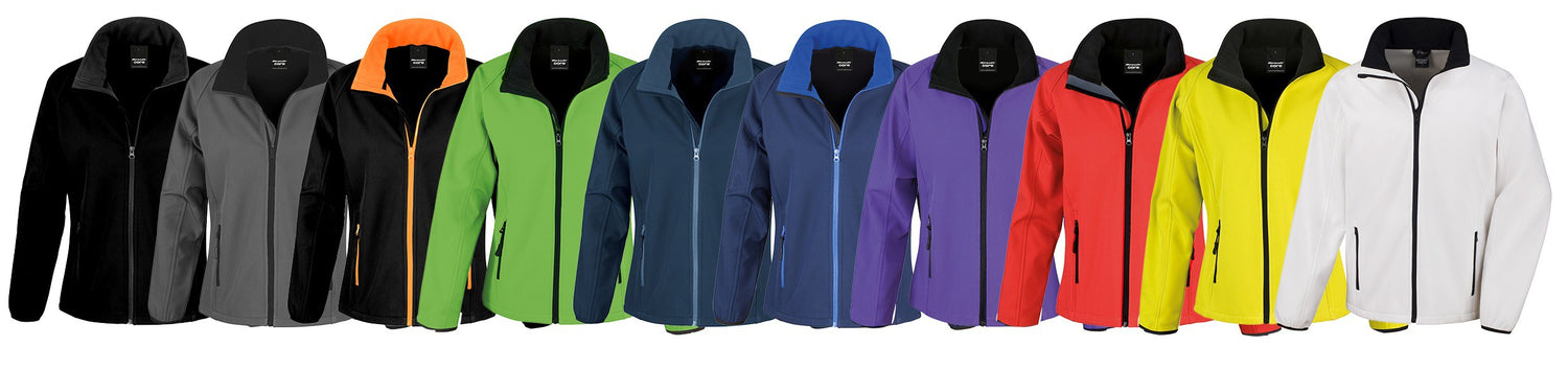 Ladies Printable Softshell | WHITE/BLACK