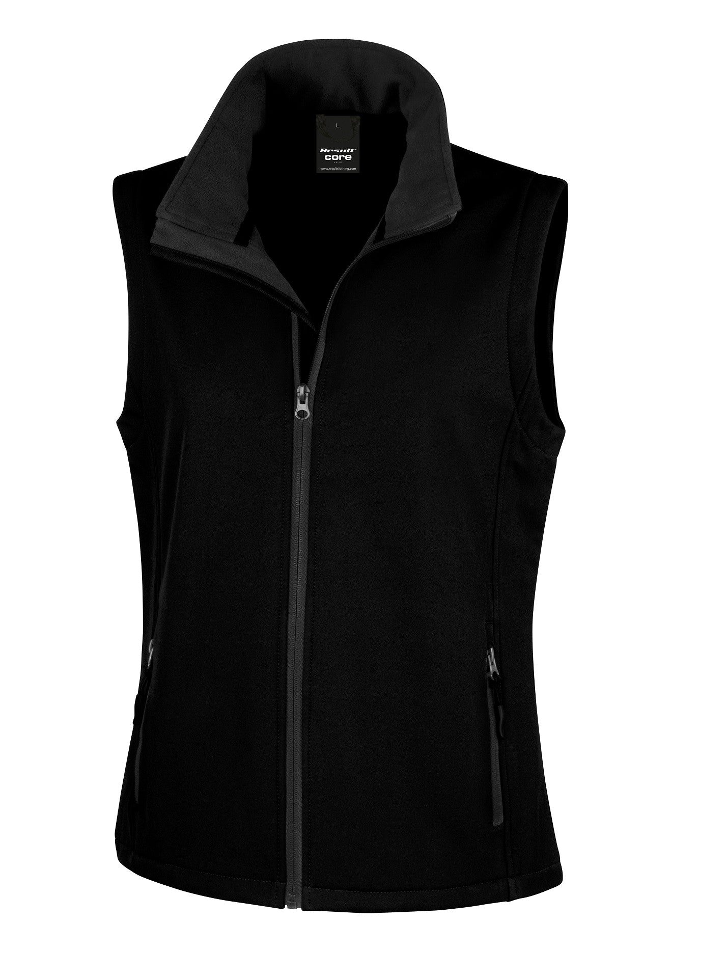 Women's Printable Softshell Bodywarmer | BLACK/BLACK