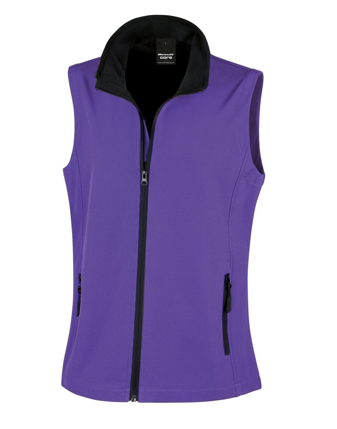 Women's Printable Softshell Bodywarmer | PURPLE/BLACK