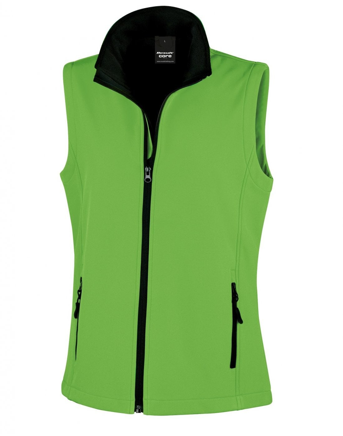 Women's Printable Softshell Bodywarmer | VIVID GREEN/BLACK
