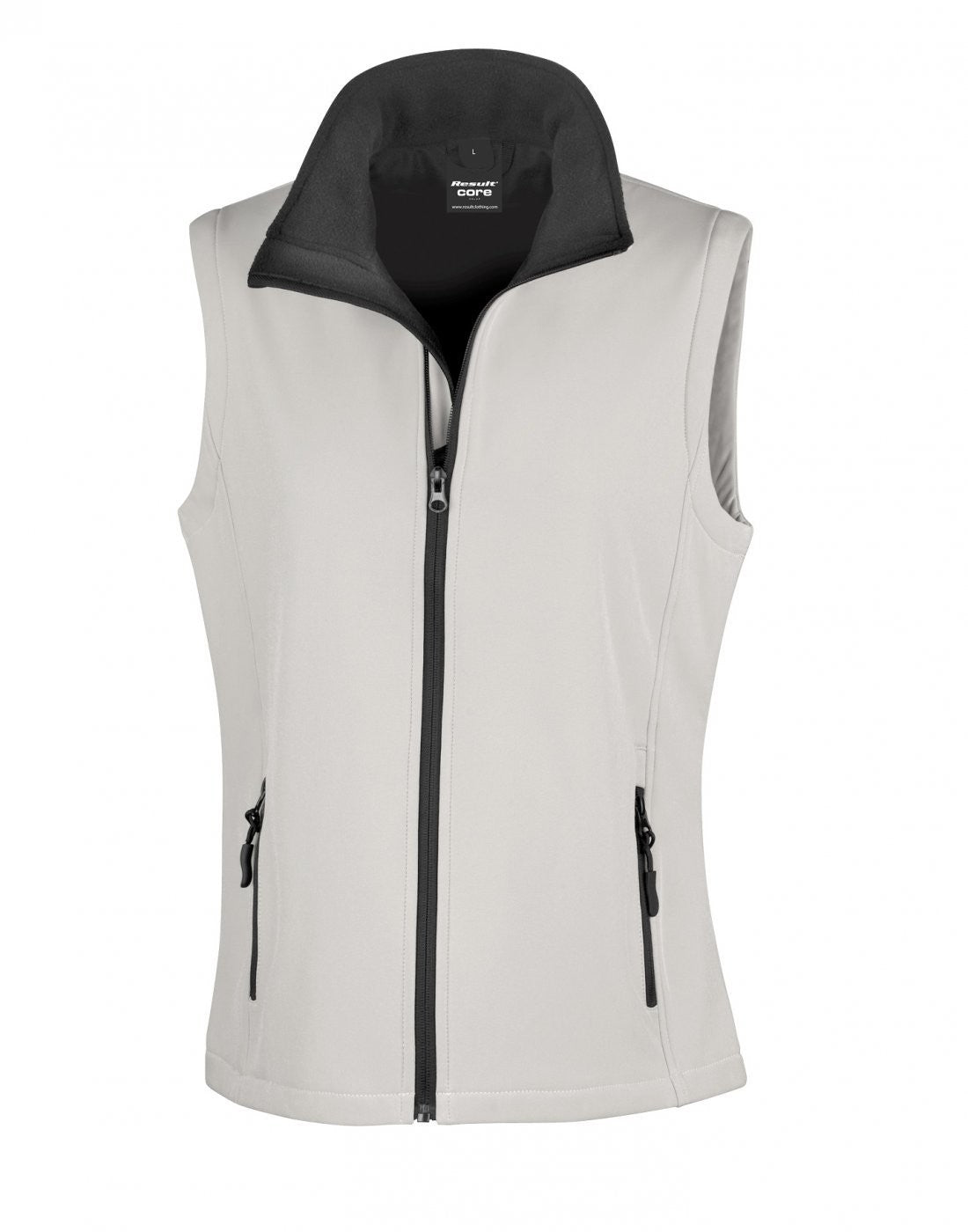 Women's Printable Softshell Bodywarmer | WHITE/BLACK