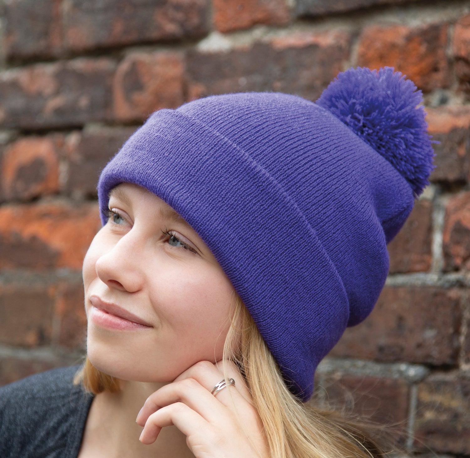Pom Pom Beanie | PURPLE