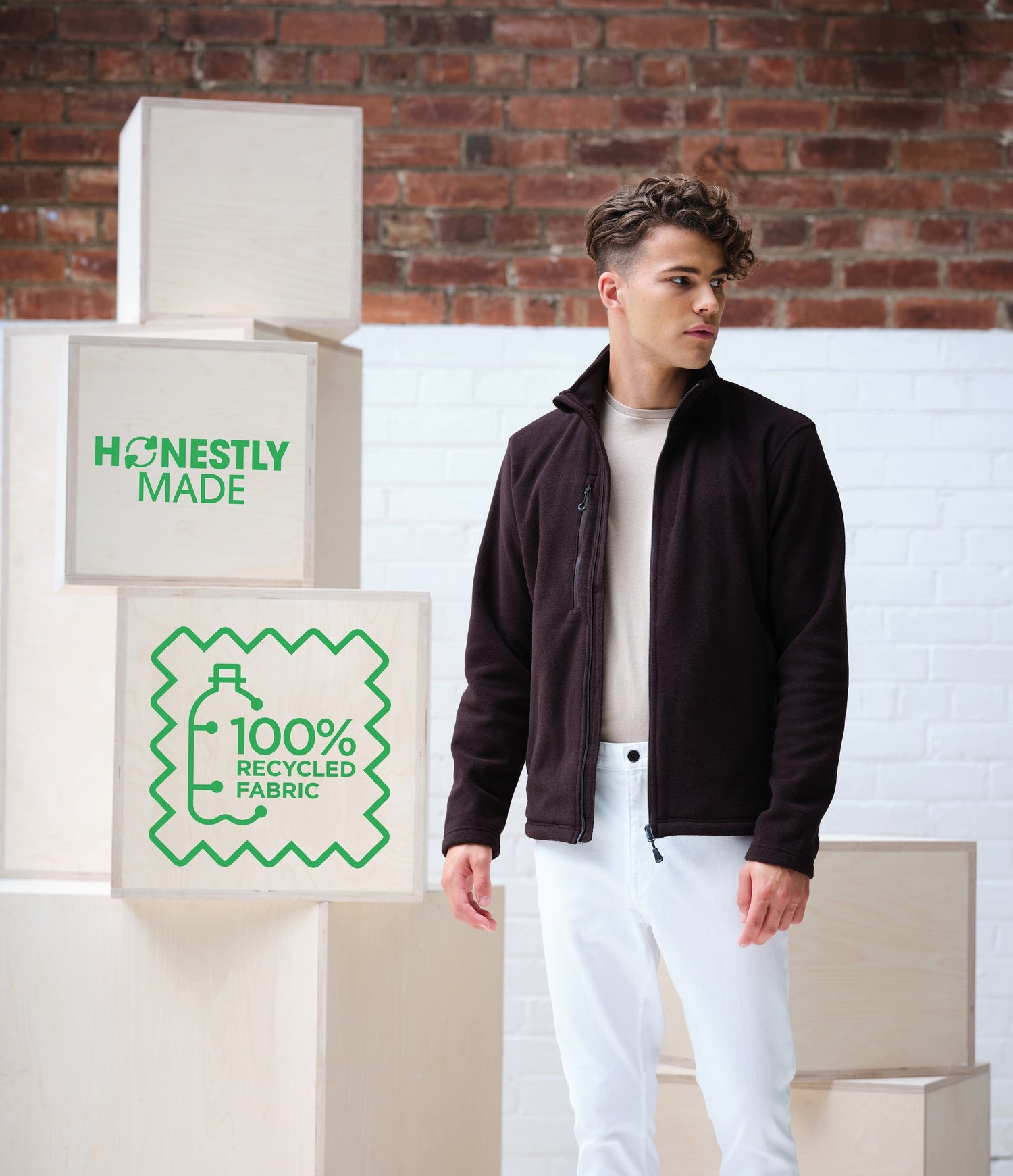 Honestly Made Recycled Fleece Jacket | BLACK