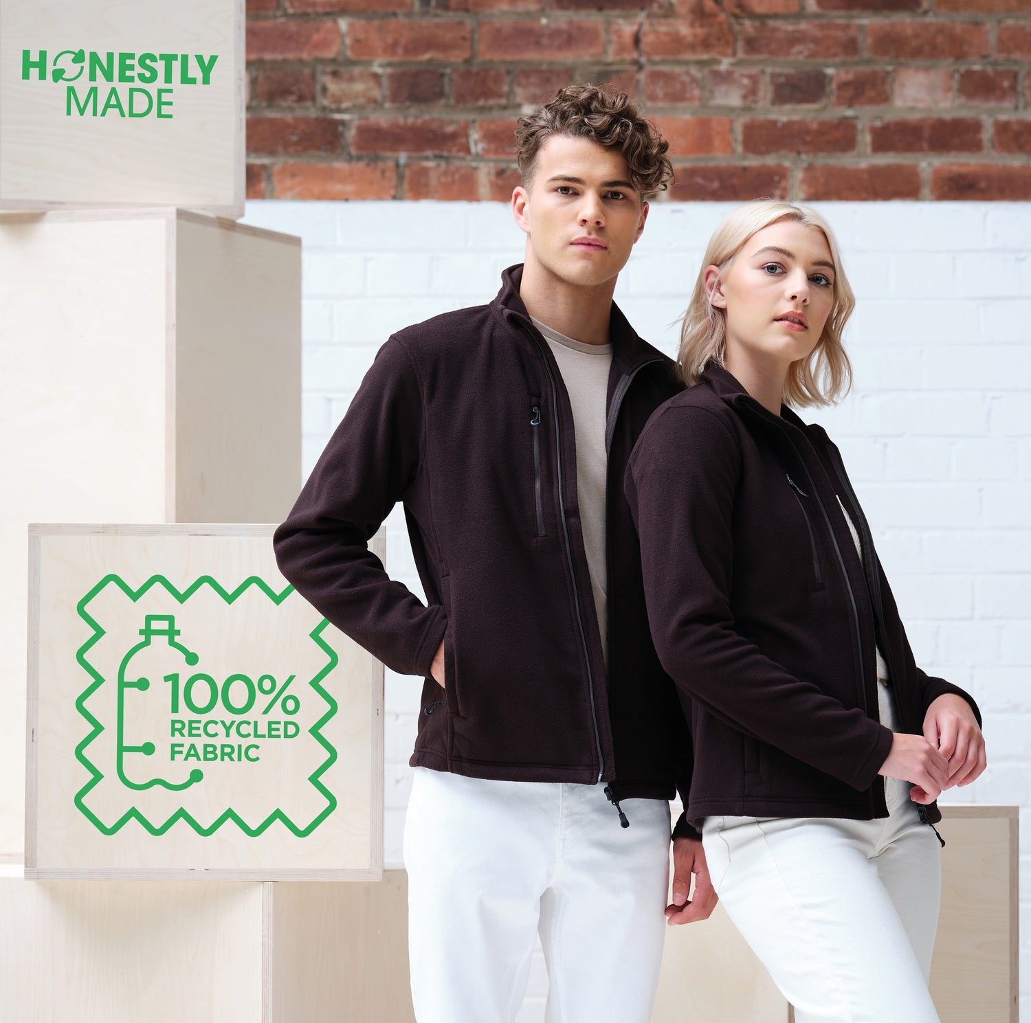 Honestly Made Recycled Fleece Jacket | BLACK