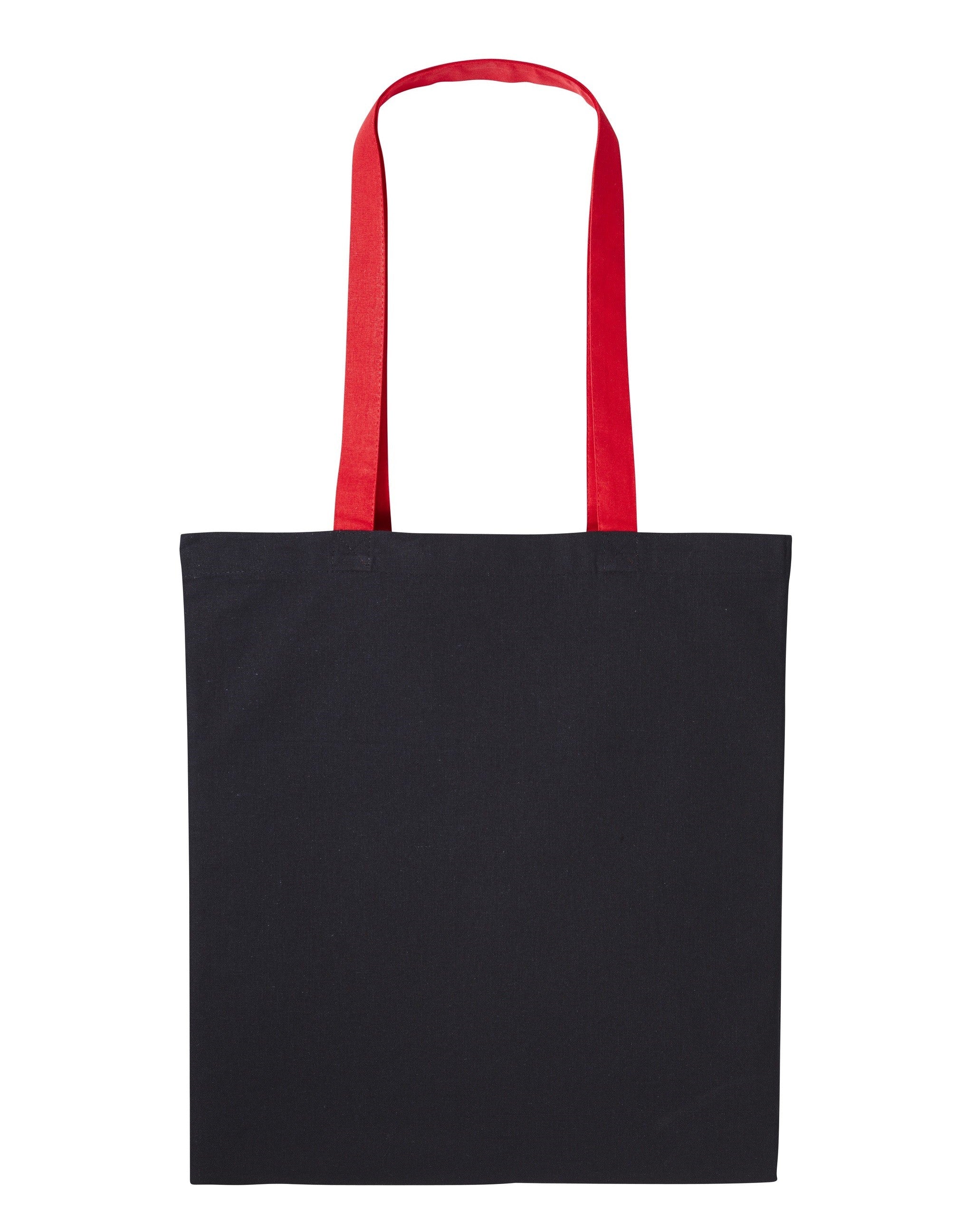 Varsity Cotton Tote Long Handle | BLACK/FIRE RED