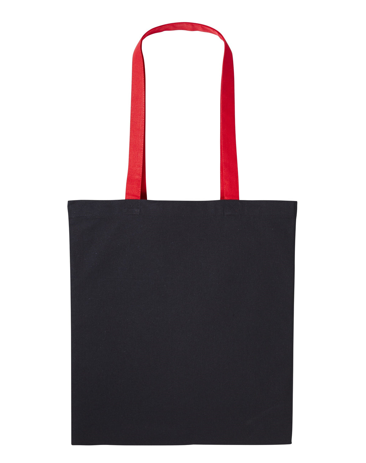 Varsity Cotton Tote Long Handle | BLACK/FIRE RED