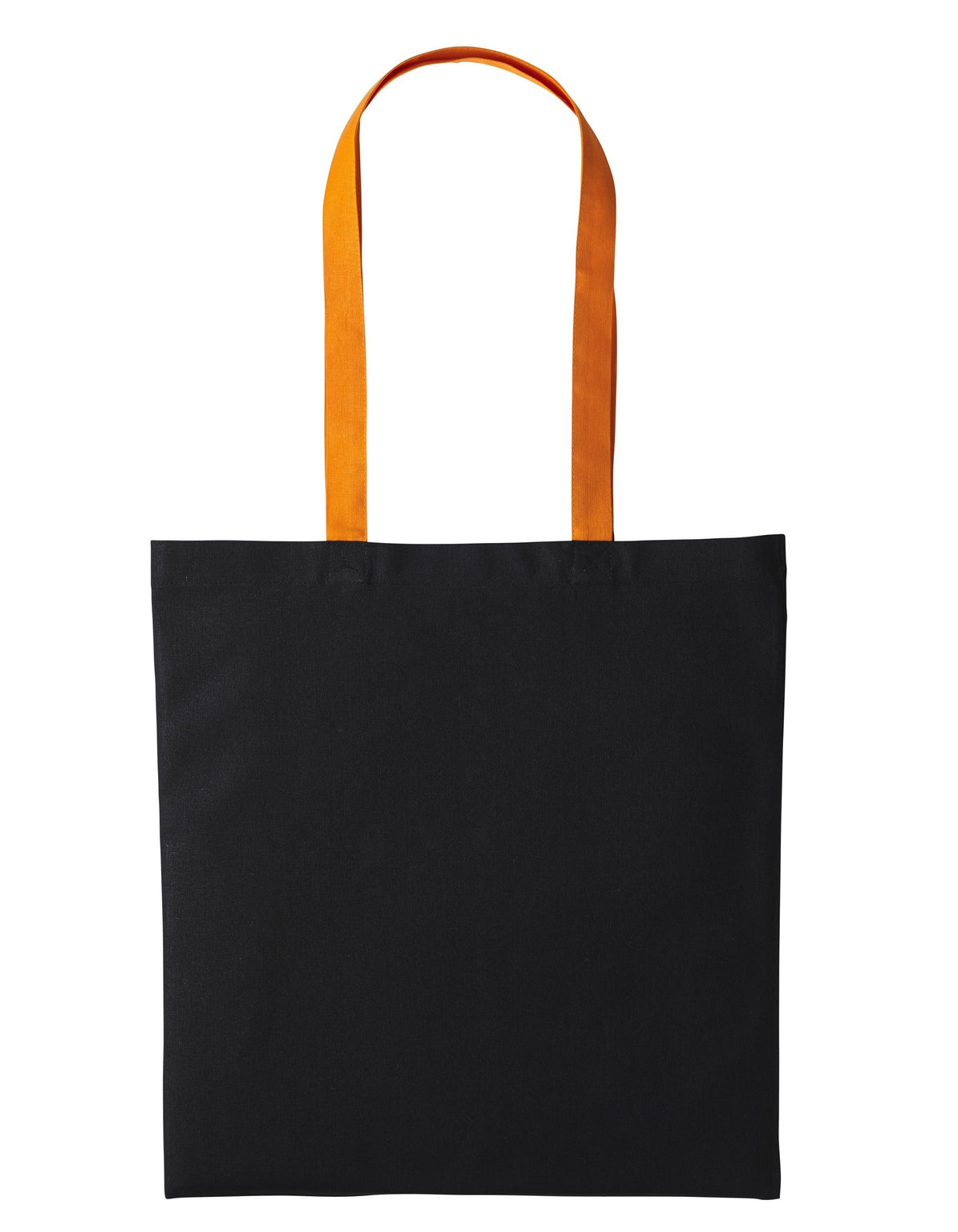 Varsity Cotton Tote Long Handle | BLACK/ORANGE