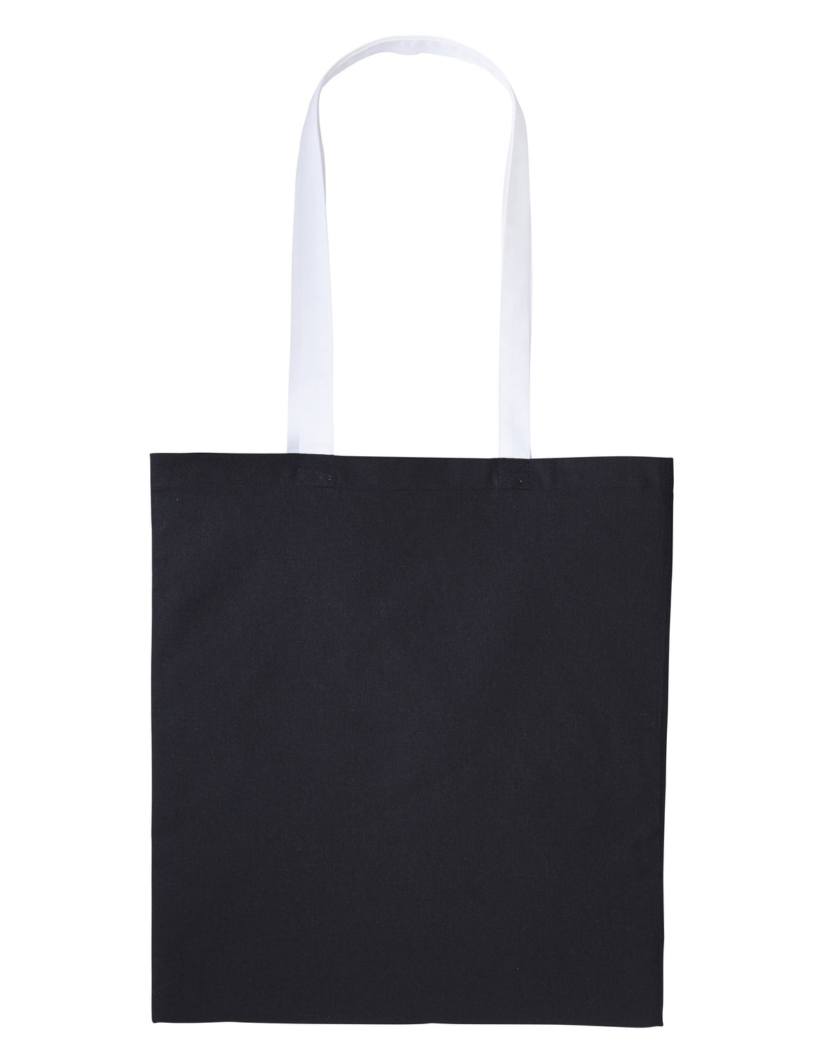 Varsity Cotton Tote Long Handle | BLACK/WHITE