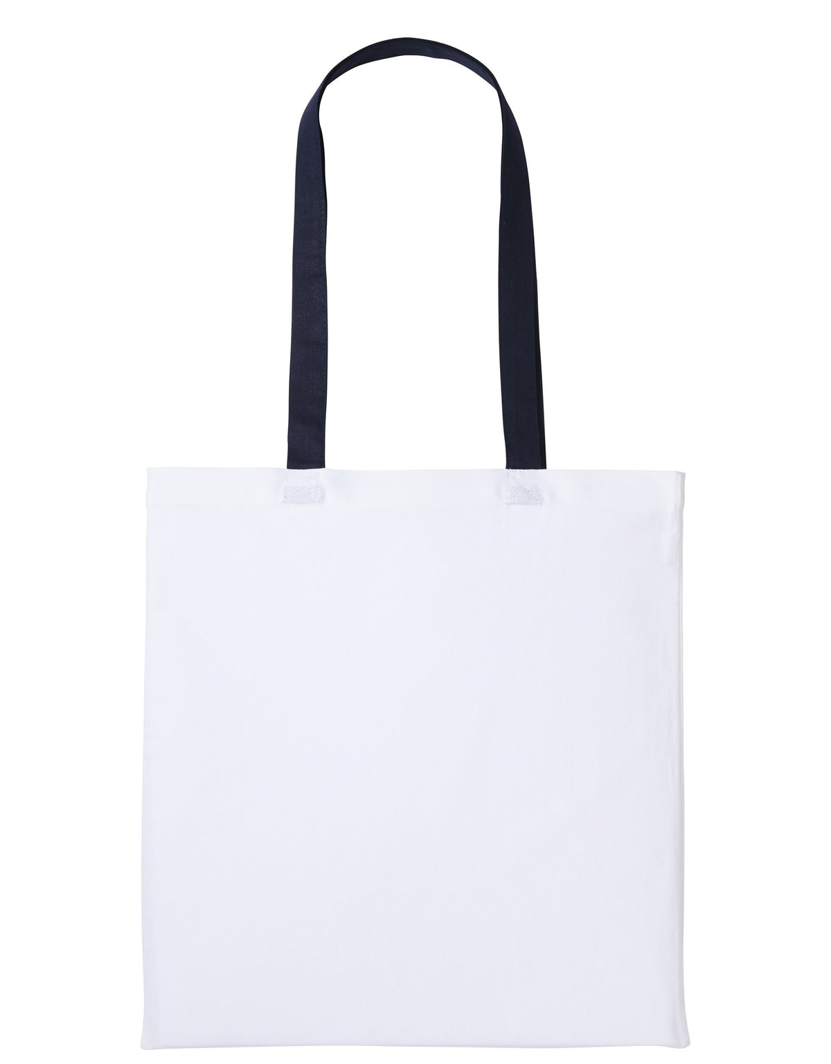 Varsity Cotton Tote Long Handle | WHITE/OXFORD NAVY